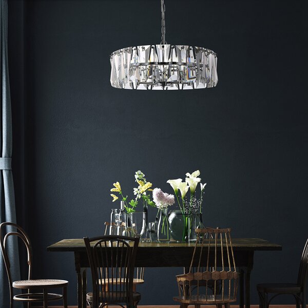 Lampadario Contemporaneo Puntes Metallo Cromo 6 Luci