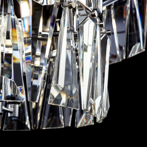 Lampadario Contemporaneo Puntes Metallo Cromo 12 Luci Diffusori
