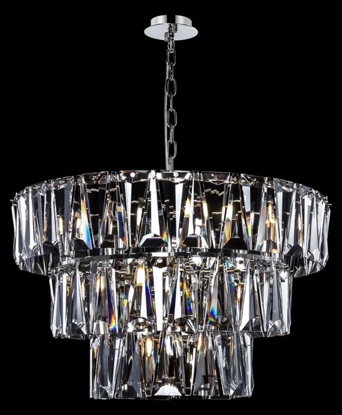 Lampadario Contemporaneo Puntes Metallo Cromo 18 Luci