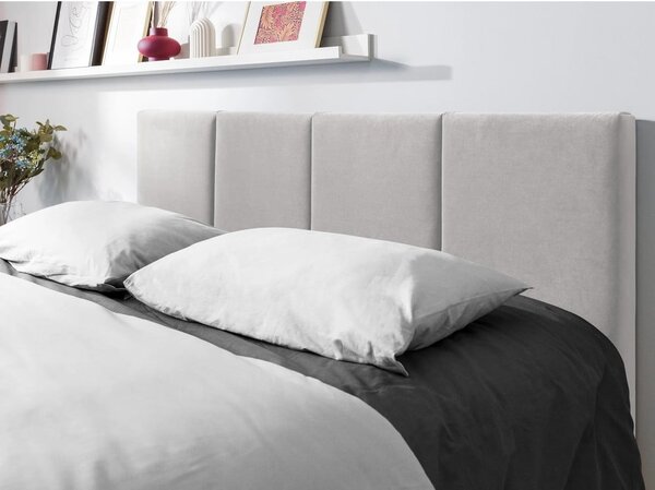 Letto matrimoniale imbottito grigio chiaro con vano contenitore con griglia 160x200 cm Juniper - Mazzini Beds