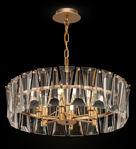 Lampadario Contemporaneo Puntes Metallo Oro 6 Luci