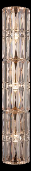 Applique Contemporanea Facet Metallo Oro 3 Luci Diffusori Vetro Trasparente