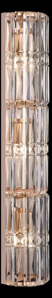 Applique Contemporanea Facet Metallo Oro 3 Luci Diffusori Vetro Trasparente