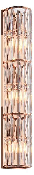 Applique Contemporanea Facet Metallo Oro 3 Luci Diffusori Vetro Trasparente