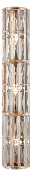 Applique Contemporanea Facet Metallo Oro 3 Luci Diffusori Vetro Trasparente