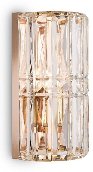 Applique Contemporanea Facet Metallo Oro 1 Luce Diffusore Vetro-