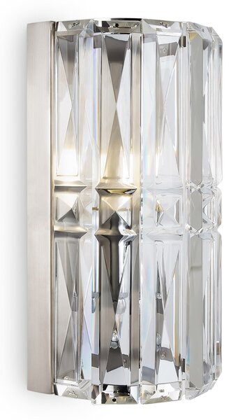 Applique Contemporanea Facet Metallo Cromo 1 Luce Diffusore Vetro