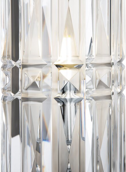 Applique Contemporanea Facet Metallo Cromo 1 Luce Diffusore Vetro