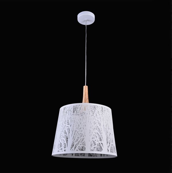 Sospensione Contemporanea Lantern Metallo Bianco 1 Luce Diffusore Metallo Bianco