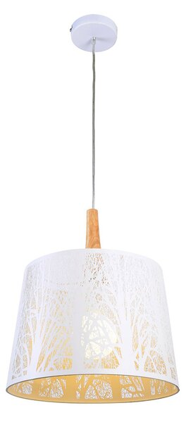Sospensione Contemporanea Lantern Metallo Bianco 1 Luce Diffusore Metallo Bianco