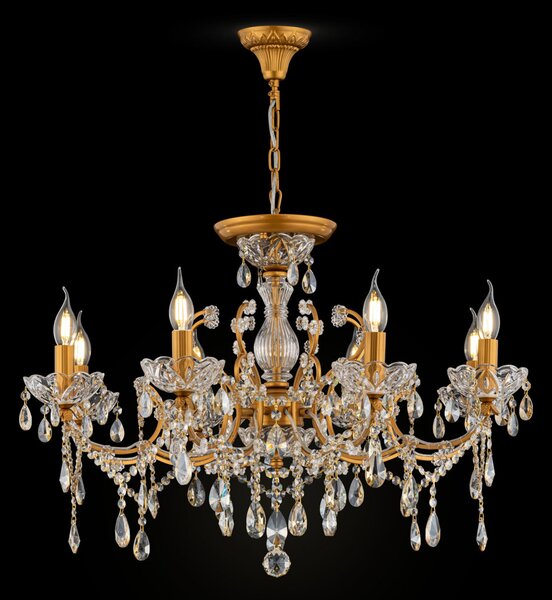 Lampadaro Contemporaneo Sevilla Metallo Oro 8 Luci