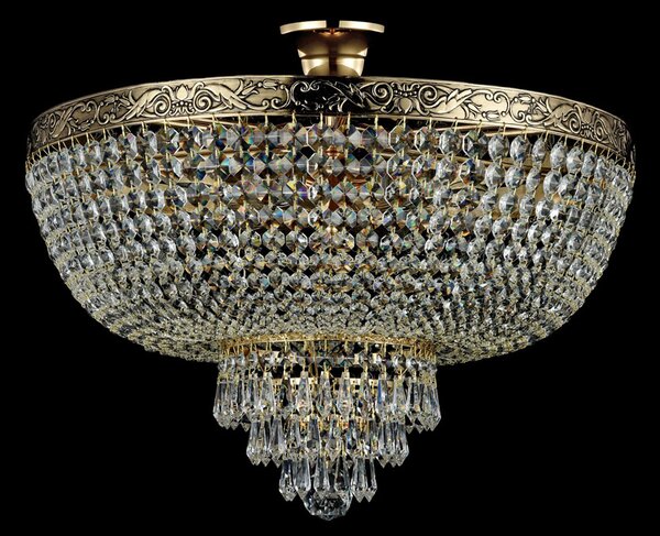 Plafoniera Contemporanea Palace Metallo Oro Antico 6 Luci