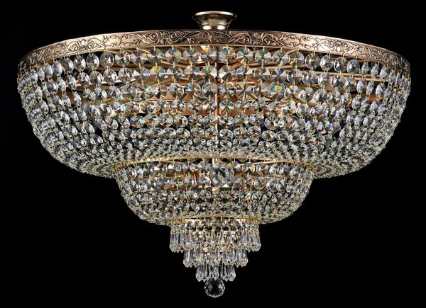 Plafoniera Contemporanea Palace Metallo Oro 14 Luci