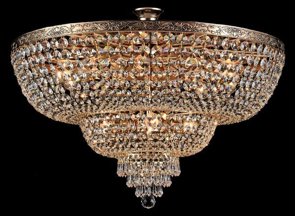 Plafoniera Contemporanea Palace Metallo Oro 14 Luci
