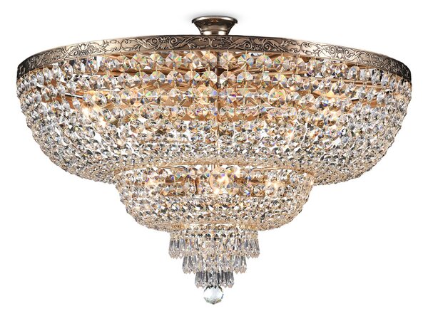 Plafoniera Contemporanea Palace Metallo Oro 14 Luci