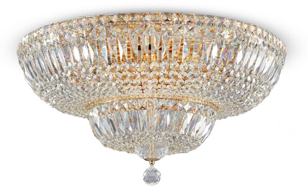 Plafoniera Contemporanea Basfor Metallo Oro 16 Luci