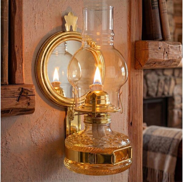 Brilagi - Lampada a petrolio con specchio MERLIN oro lucido