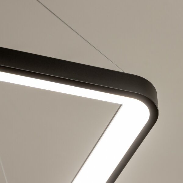 Brilagi - Lampadario LED dimmerabile a sospensione con cavo FALCON SLIM LED/50W/230V 50x50 cm nero + telecomando