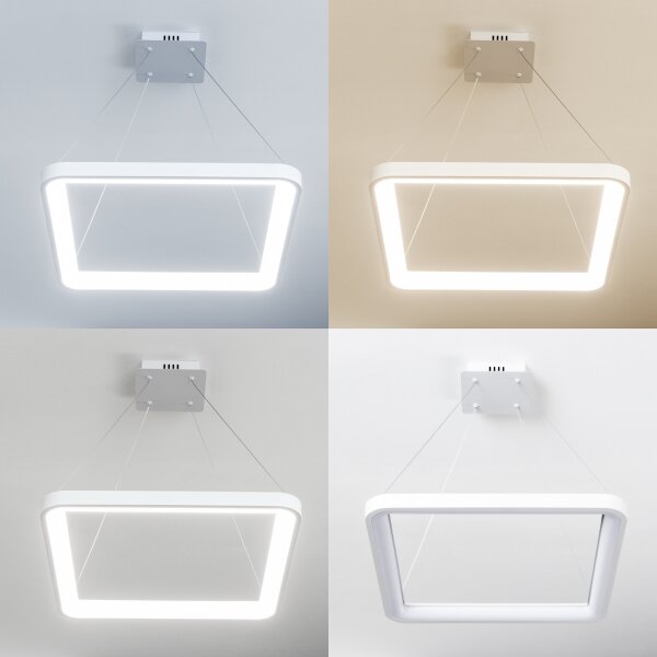 Brilagi - Lampada a sospensione dimmerabile con cavo FALCON SLIM LED/50W/230V 50x50 cm bianco + telecomando