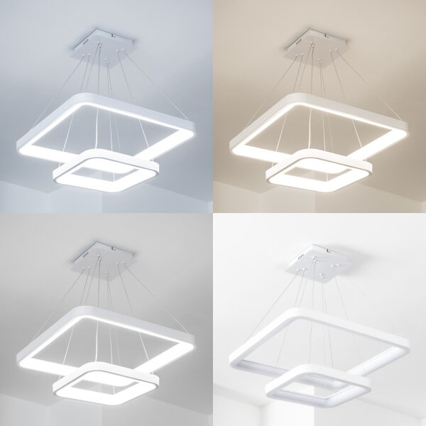 Brilagi - Lampadario LED dimmerabile su cavo FALCON SLIM LED/78W/230V 50x50 cm bianco + telecomando