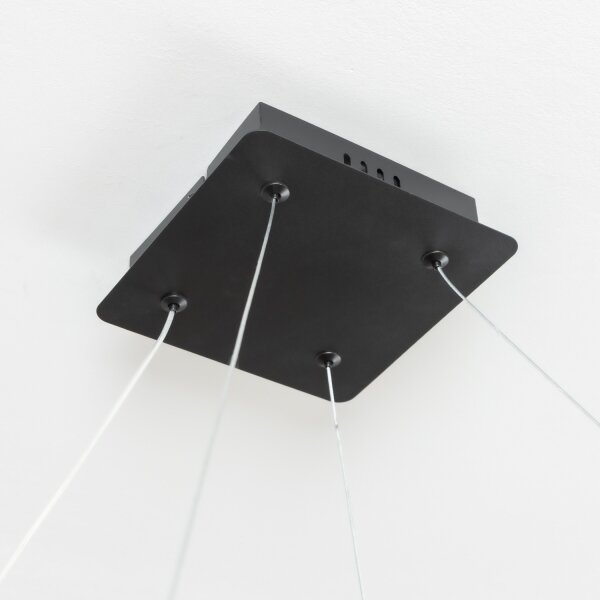 Brilagi - Lampadario LED dimmerabile a sospensione con cavo FALCON SLIM LED/50W/230V 50x50 cm nero + telecomando