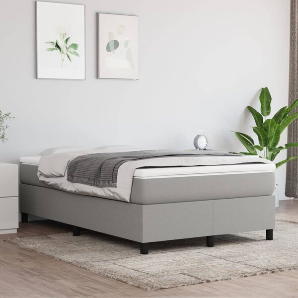 VidaXL Letto a Molle Materasso e LED Grigio Chiaro 120x200 cm Tessuto