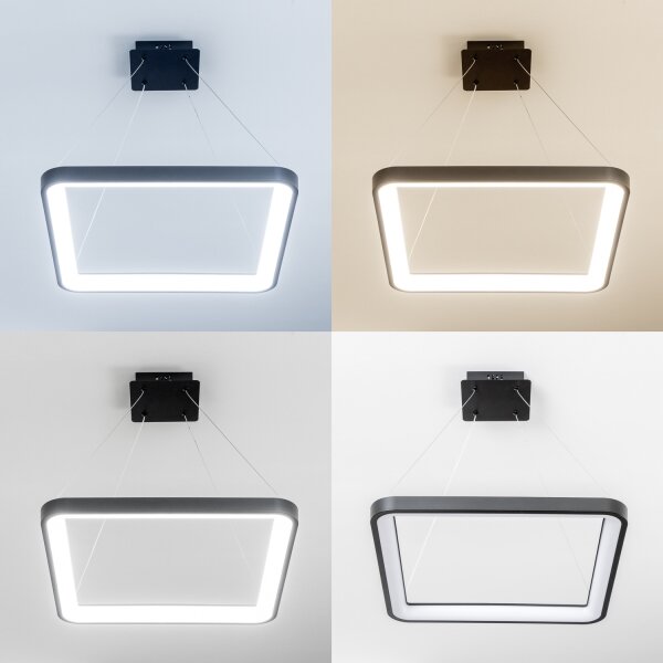 Brilagi - Lampadario LED dimmerabile a sospensione con cavo FALCON SLIM LED/50W/230V 50x50 cm nero + telecomando