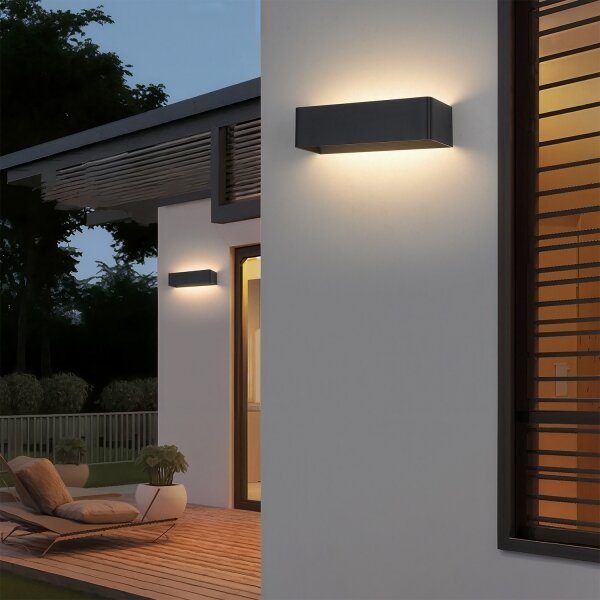 Brilagi - Applique da esterno DONNANI a LED, 12W/230V, 30 cm, nera, IP44