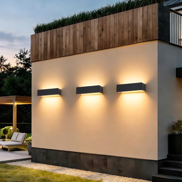 Brilagi - Applique da esterno DONNANI a LED, 12W/230V, 30 cm, nera, IP44