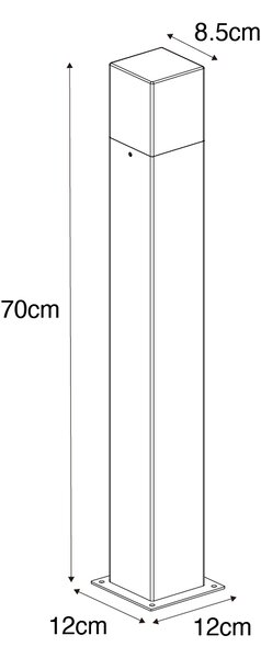 Lampada da esterno industriale da terra 70 cm marrone ruggine IP44 - Danimarca