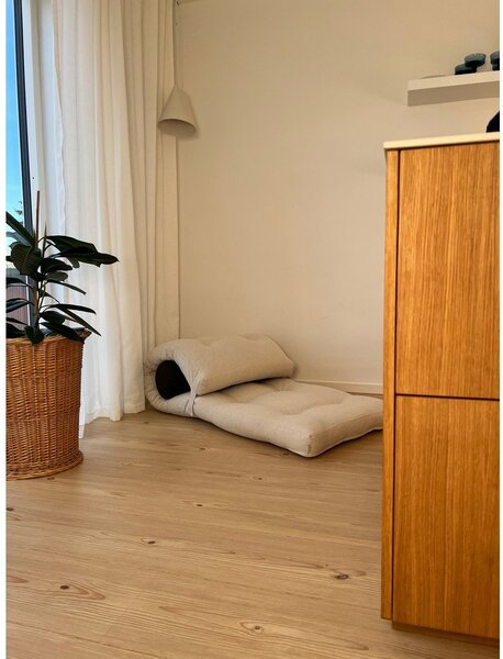 Materasso futon grigio-beige 70x200 cm Wrap Linen Beige/Dark Grey - Karup Design