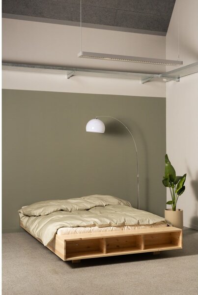 Letto matrimoniale di colore naturale in pino massiccio con rete inclusa 160x200 cm Merge – Karup Design