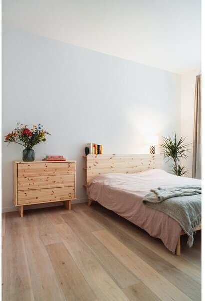 Letto matrimoniale marrone in legno di pino con griglia 180x200 cm Retreat - Karup Design