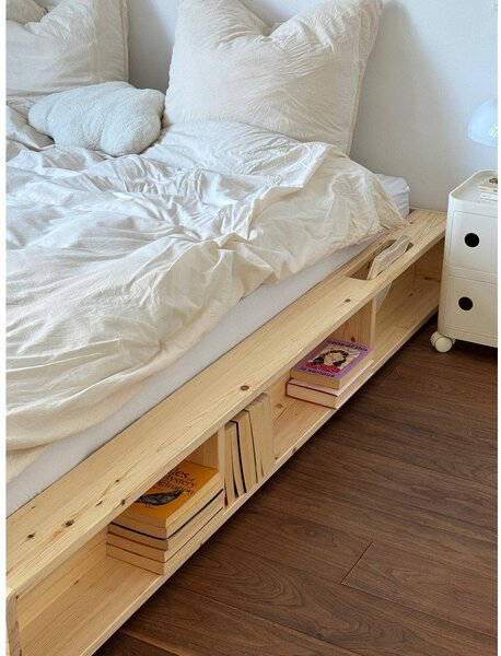Letto matrimoniale in legno di pino con griglia 160x200 cm Ziggy - Karup Design