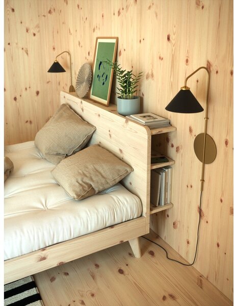 Letto matrimoniale marrone in legno di pino con griglia 180x200 cm Retreat - Karup Design
