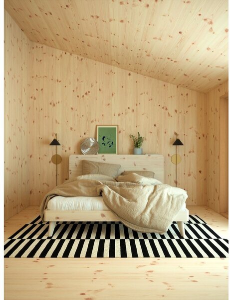Letto matrimoniale marrone in legno di pino con griglia 180x200 cm Retreat - Karup Design