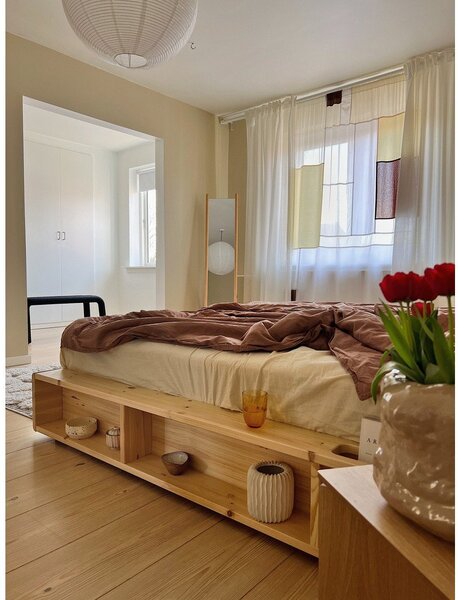 Letto matrimoniale in legno di pino con griglia 160x200 cm Ziggy - Karup Design
