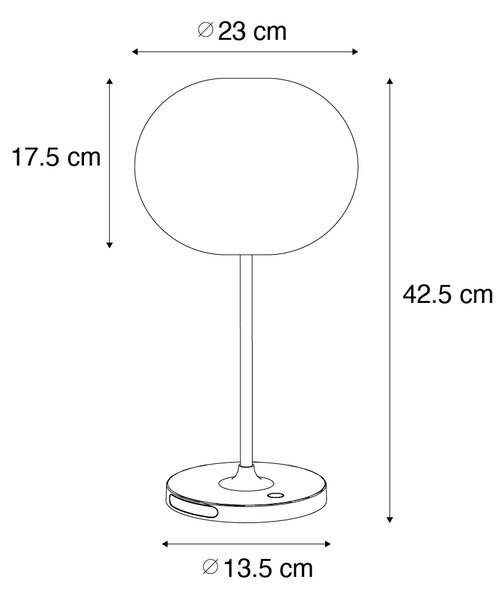 Lampada da tavolo moderna bianca ricaricabile - Maloi