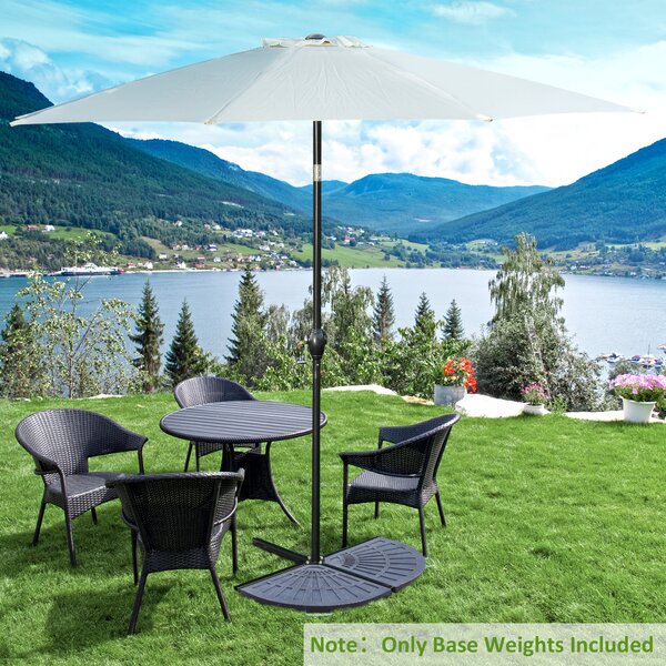 Outsunny Set 2 Pesi per Ombrellone a Base a Croce da 28 kg con Design a Ventaglio, in Colofonia, 66x47x4.2 cm, Bronzo