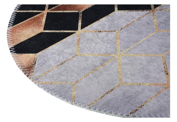 Tappeto rotondo lavabile bianco e nero ø 120 cm - Vitaus