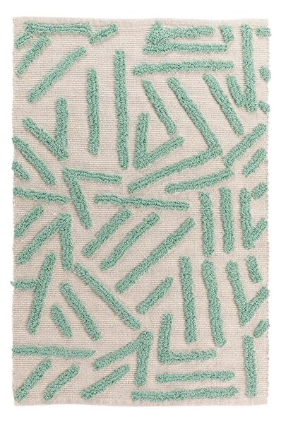 Tappeto lavabile in menta-crema 60x90 cm Athena - douceur d'intérieur