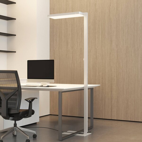 Arcchio Piantana LED Timon, 195 cm, bianco, 54 W, alluminio Timon Arcchio, dimmerabile, Bianco / Opale, Studio / Ufficio, Alluminio, Moderno
