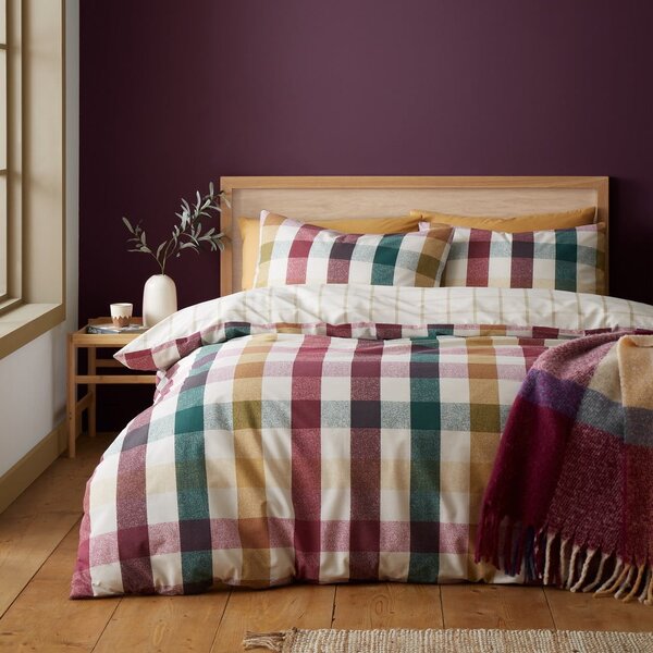 Biancheria da letto singola 135x200 cm Autumn Check - Catherine Lansfield