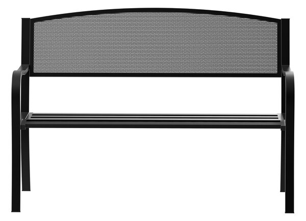 Outsunny Panca da Esterno Sedia da Giardino 2 posti in Acciaio, Nero, 127x60x85cm|Aosom