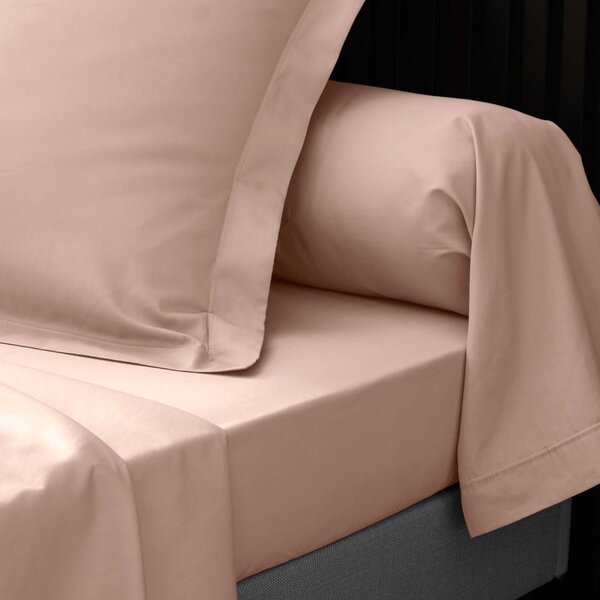 Lenzuolo rosa in percalle di cotone elasticizzato 180x200 cm Percaline - douceur d'intérieur