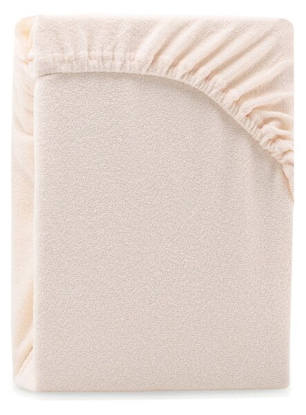 Lenzuolo con angoli beige in terry 160x200 cm Ruby – Restilo