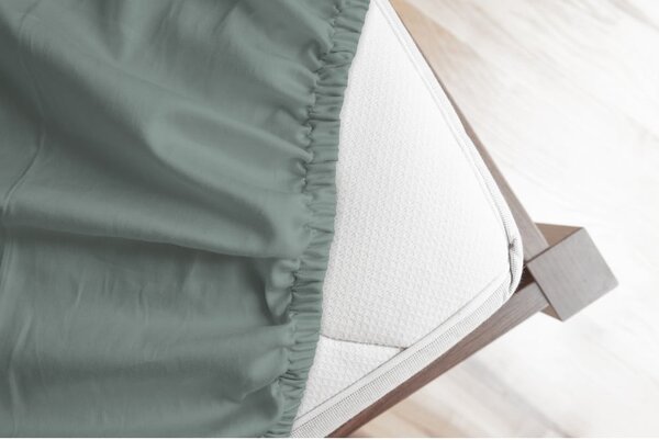 Lenzuolo con angoli verde in flanella 180x200 cm – Good Morning