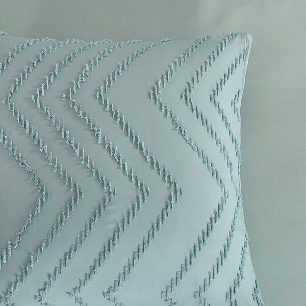 Copripiumino per letto singolo verde chiaro in microfibra 140x220 cm Pure Zigzag - Good Morning
