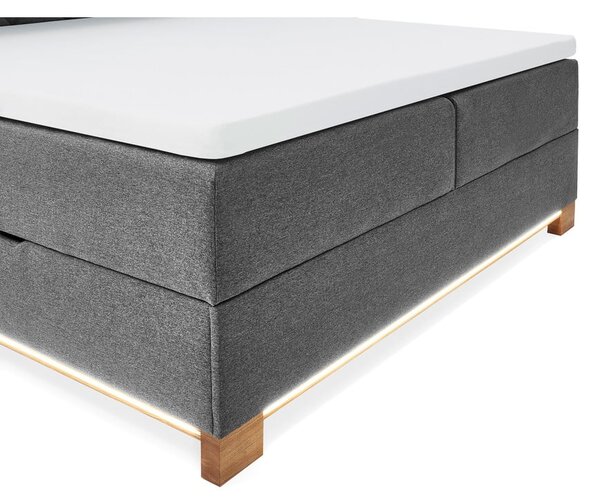 Letto boxspring grigio con contenitore 180x200 cm Messina - Meise Möbel