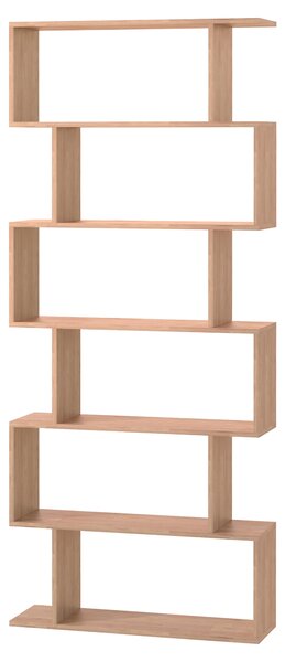 HOMCOM Libreria Scaffale Moderno Zig Zag in Legno Naturale per Soggiorno Casa o Ufficio Design Elegante e Funzionale per Stile Contemporaneo|Aosom